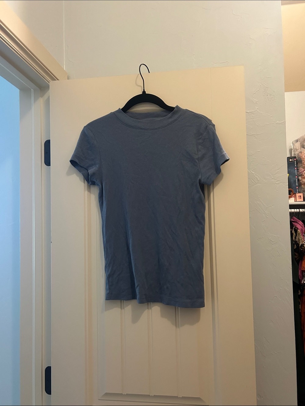 A New Day Ribbed Blue Women's Crewneck Tee